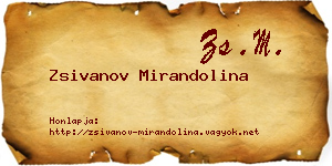 Zsivanov Mirandolina névjegykártya